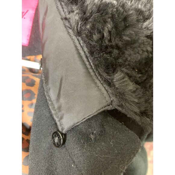 Rare Vintage Y2K Betsey Johnson 14 Black Wool Coat Flared Corset Size 14 RR10272 - Picture 9 of 16